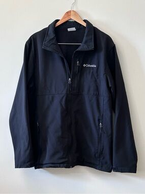 Columbia Men's Black Ascender Softshell Full Zip Jacket Micro-fleece Lining Sz L